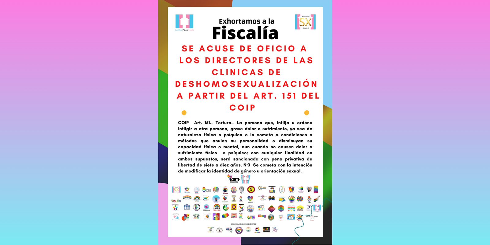 Exhortamos A La Fiscalia Se Acuse De Oficio A Los Directores De Las Clinicas De Deshomosexualizacion A Partir Del Art. 151 Del Coip Centro Psico Trans 3