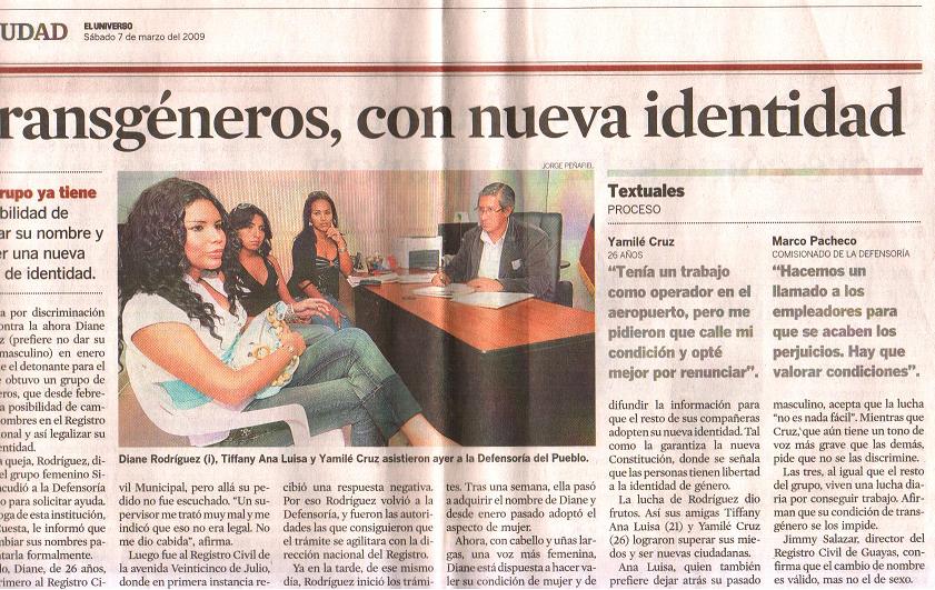Transgeneros Con Nueva Identidad Diane Rodriguez Crea Pecedente Legal En Ecuador