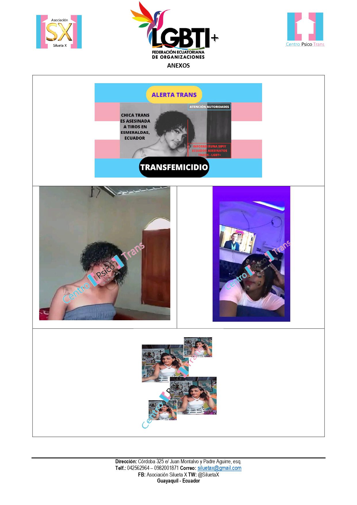 BOLETÍN DE PRENSA: CHICA TRANS ES ASESINADA A TIROS EN ESMERALDAS, ECUADOR. Chica Trans Es Asesinada A Tiros En Esmeraldas Ecuador. Page 0003